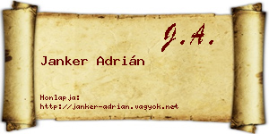 Janker Adrián névjegykártya