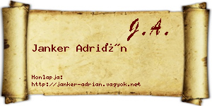 Janker Adrián névjegykártya